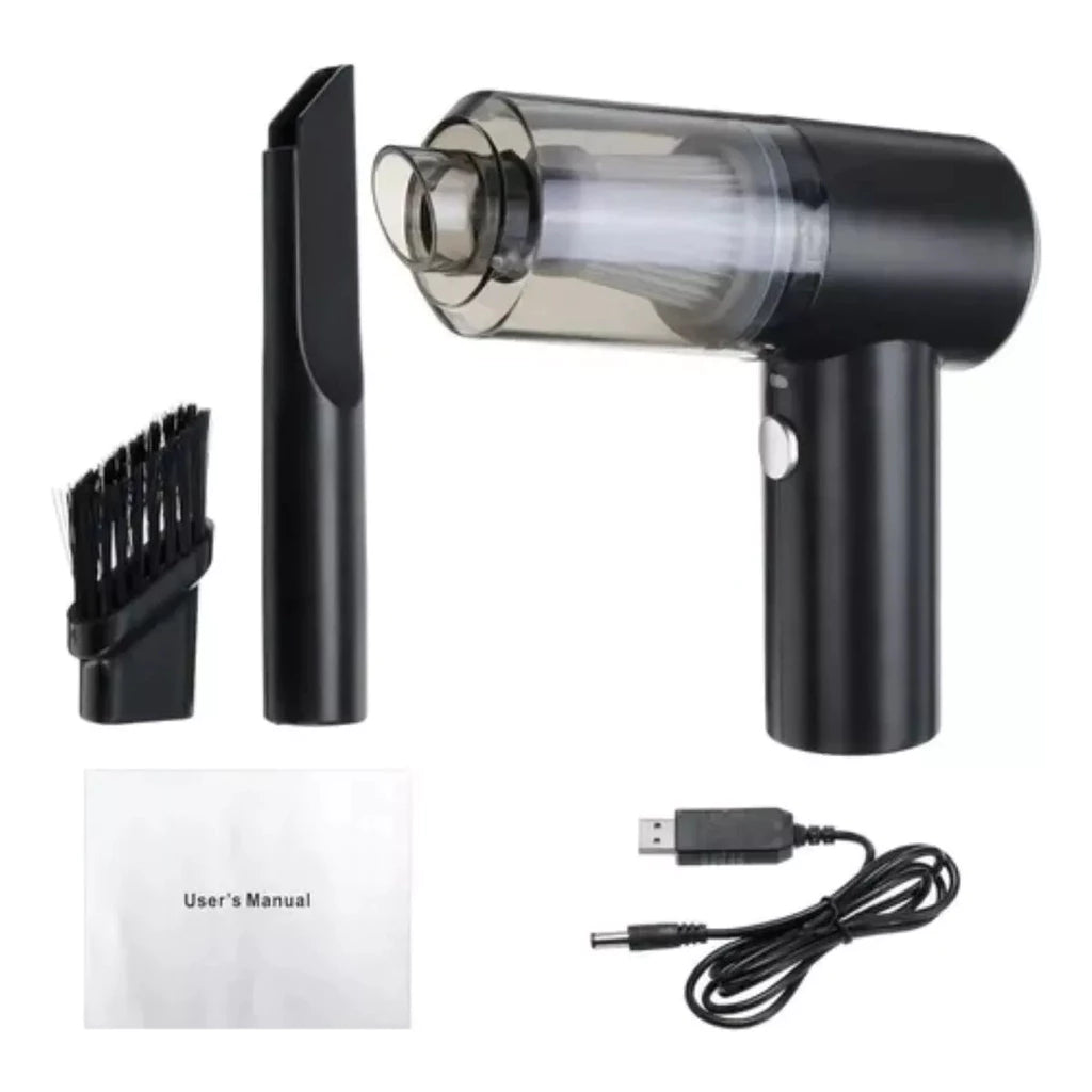 Aspirador De Pó Preto Usb Portátil Completo Linha Premium Carro E Casa 2000mAh