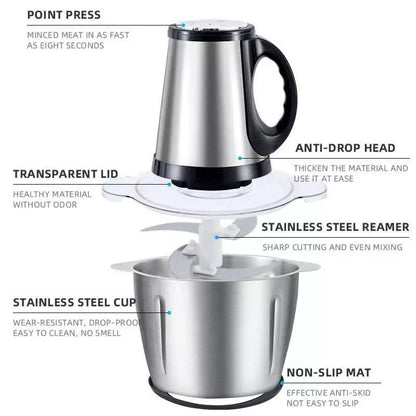 Picador De Alimentos Moedor De Carne Mixer Elétrica Processador Cozinha Casa Alho